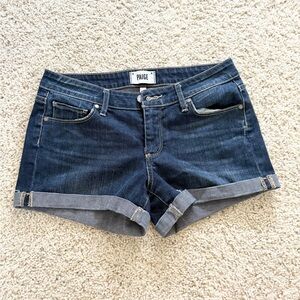 PAIGE Women's Dark Blue Jean Shorts